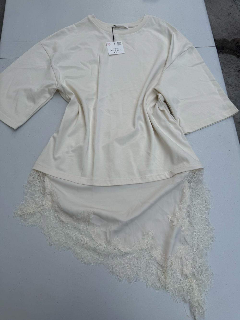 Zara Cream Lace-Hem Slip Top